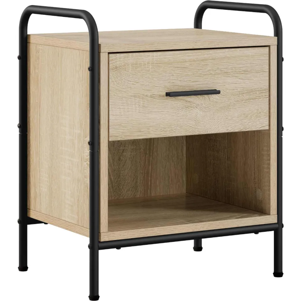 vidaXL Nachtkastje 2 st Sonoma Eiken 40 x 30 x 50 cm Bewerkt hout Bruin