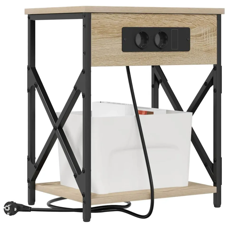vidaXL Nachtkastje 2 st Sonoma Eiken 41 x 31 x 51 cm Bewerkt hout Bruin