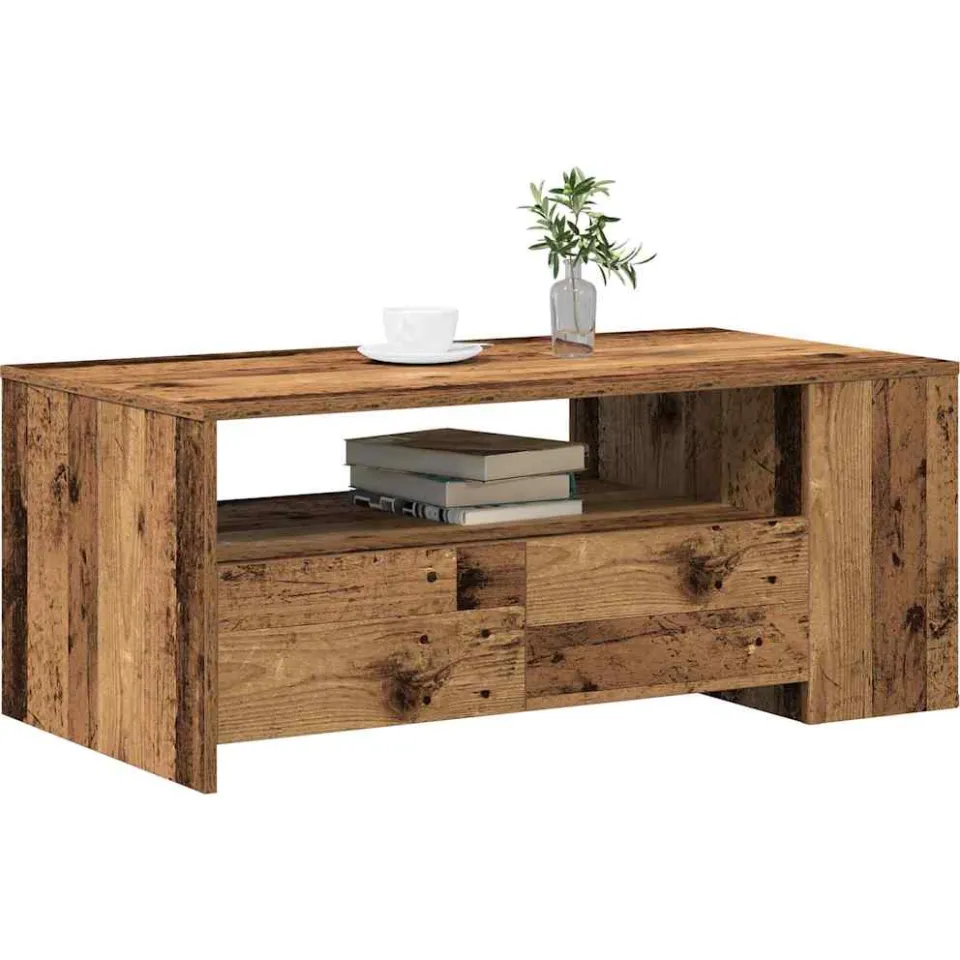 vidaXL Salontafel Oud Hout 102 x 55 x 43,5 cm Bewerkt hout Bruin