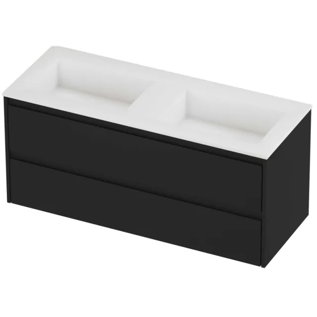 Proline Aristo Badmeubelset Polystone Elegant 120x46x54 cm Mat White Mat Zwart