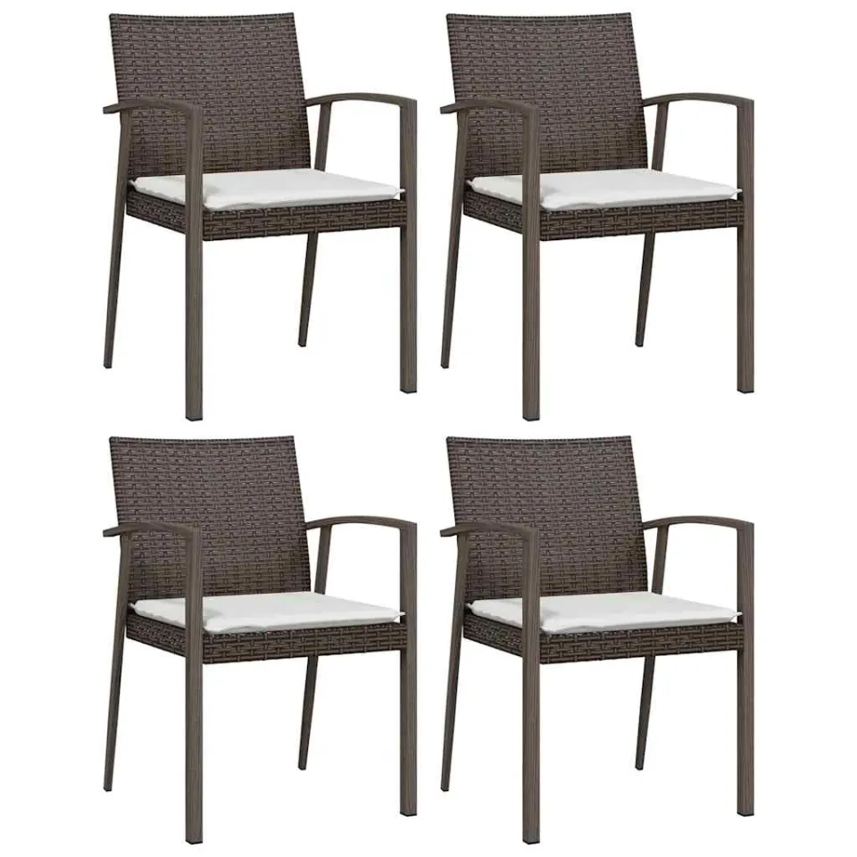 vidaXL 5-delige Tuinset met kussens poly rattan en staal, foto 3