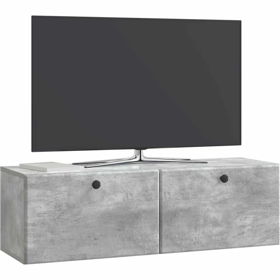 vidaXL Wandbeugel TV-kast 98 x 31 x 30 cm Betongrijs Bewerkt hout