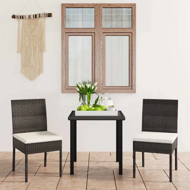 vidaXL 3-delige Tuinset poly rattan zwart, foto 2