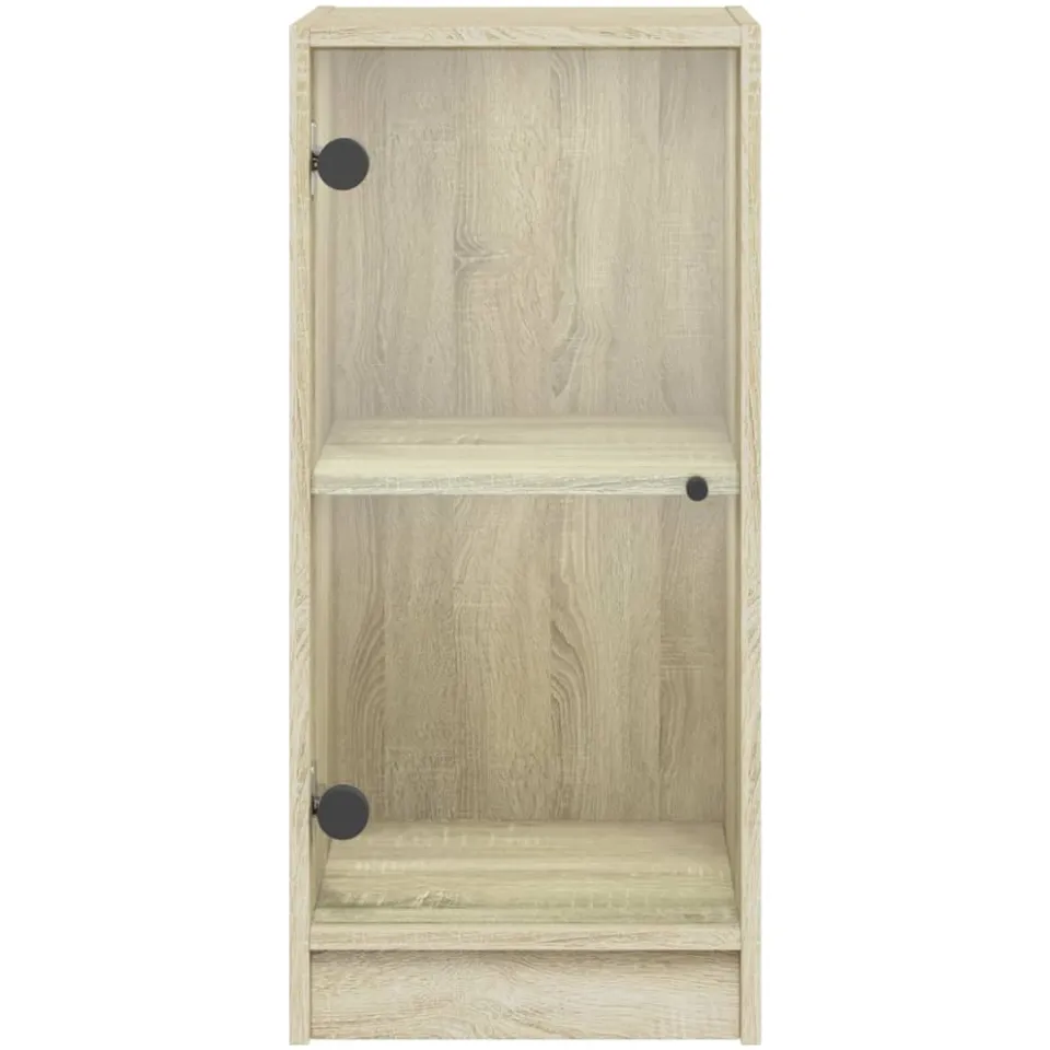 vidaXL Bijzetkast met glazen deuren 35x37x75,5 cm sonoma eikenkleurig, foto 4