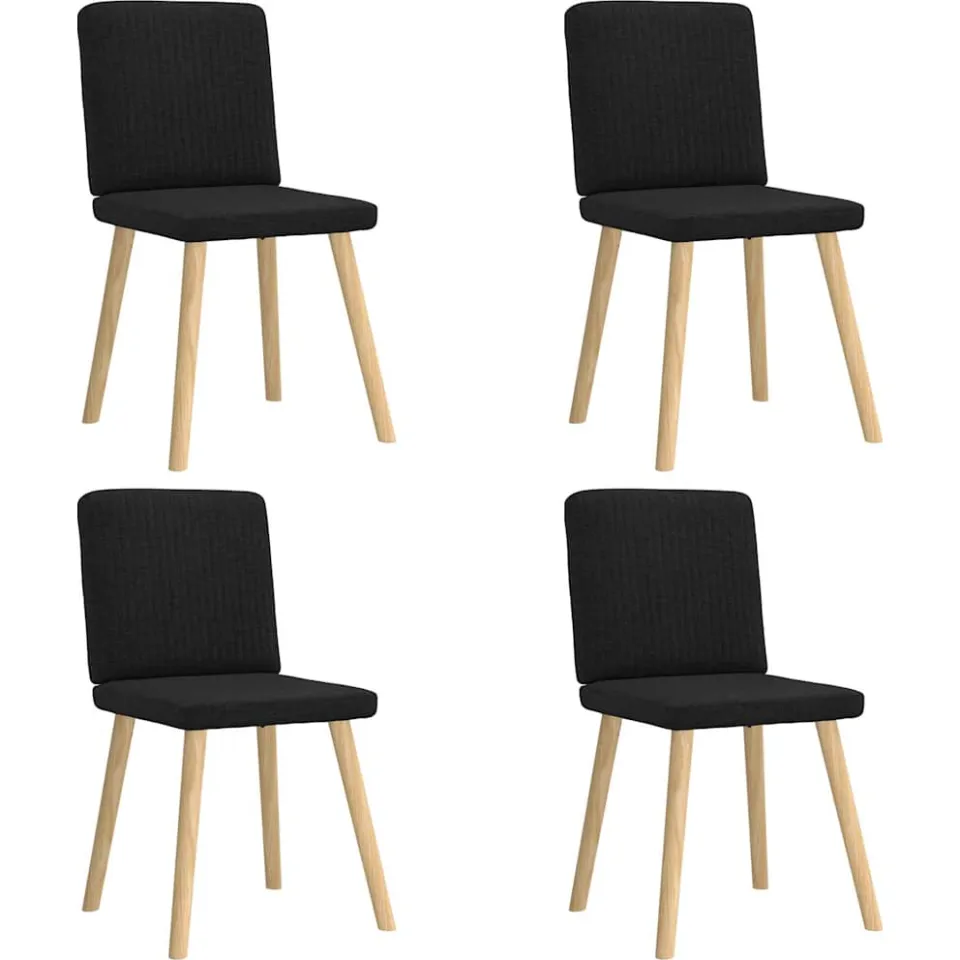 vidaXL Eetkamerstoelen 4 st stof zwart, foto 3