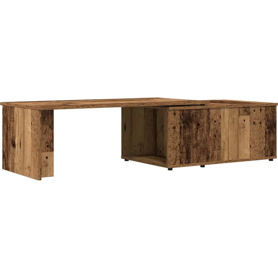 vidaXL Salontafel 150x50x35 cm bewerkt hout oud houtkleurig bruin, foto 3