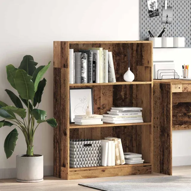 vidaXL Boekenkast 80x24x109 cm bewerkt hout oud houtkleurig Bruin