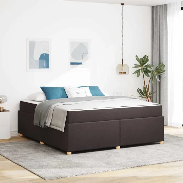 vidaXL Bedframe met matras Donkerbruin 180 x 200 cm Stof