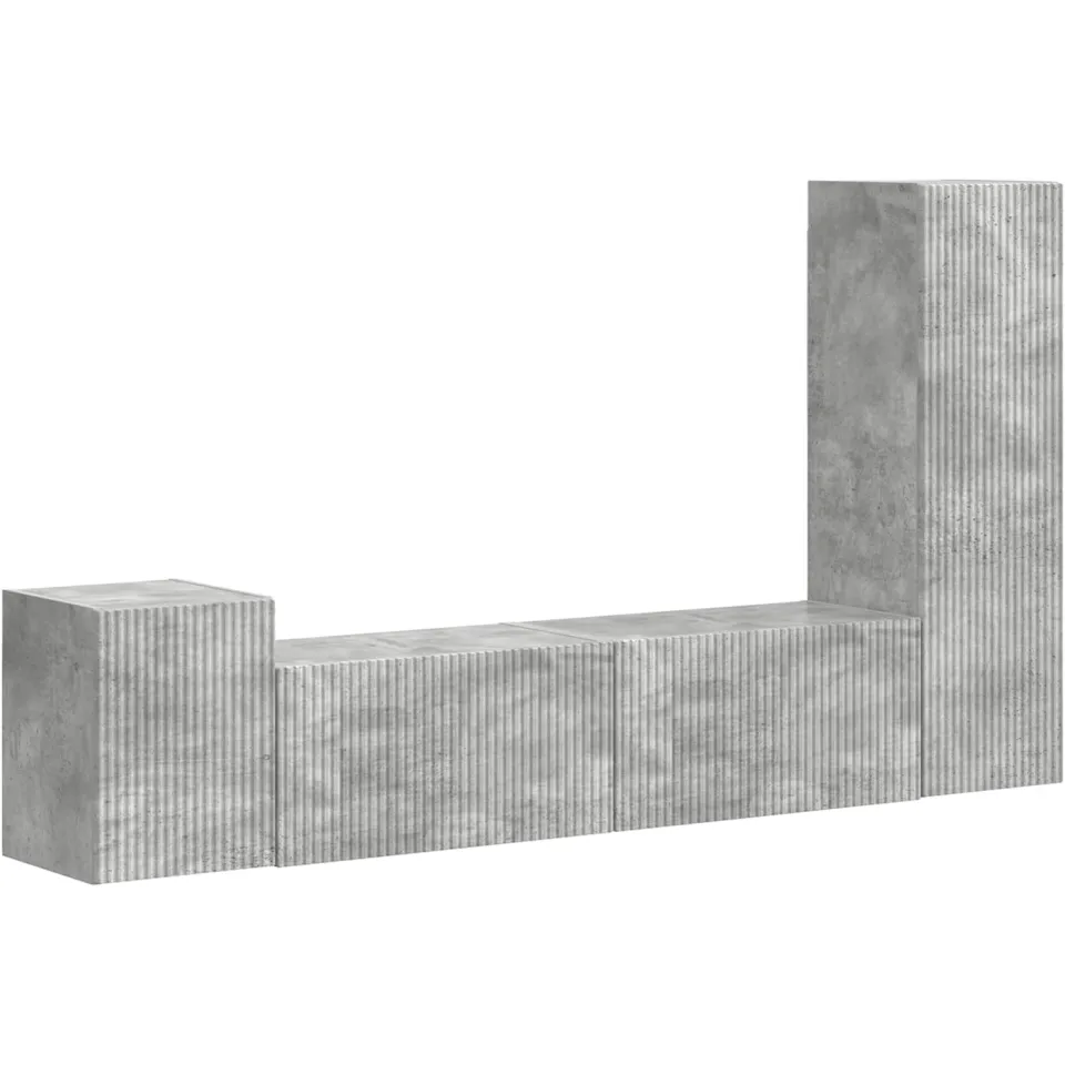 vidaXL Tv-meubelset 4 st 30 x 31 x 100 cm Beton Grijs, foto 3
