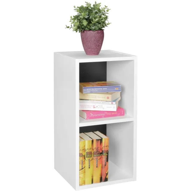 Ibenzoa Klein en Modern Wandmeubel met Twee Opbergvakken voor Boeken en Meer wit
