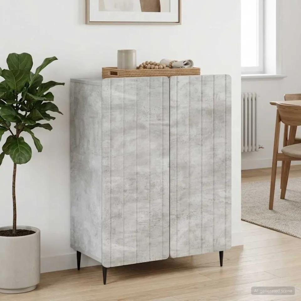 vidaXL Dressoir Betongrijs 66 x 34,5 x 92 cm Bewerkt hout grijs, foto 3