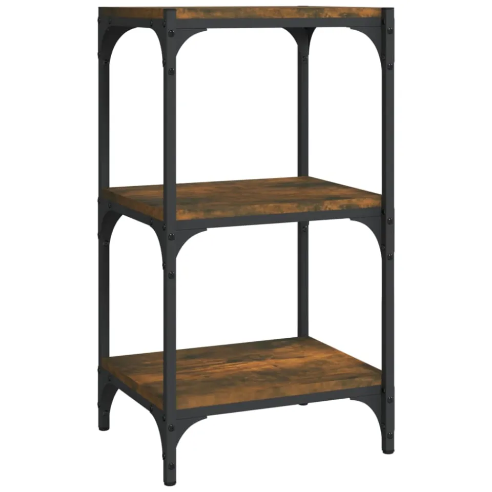 vidaXL Boekenkast 40x33x70,5 cm bewerkt hout en staal gerookt eiken Bruin