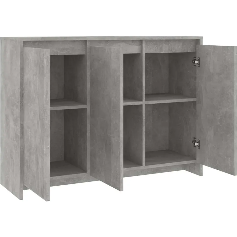 vidaXL Dressoir 102x33x75 cm bewerkt hout betongrijs grijs, foto 4