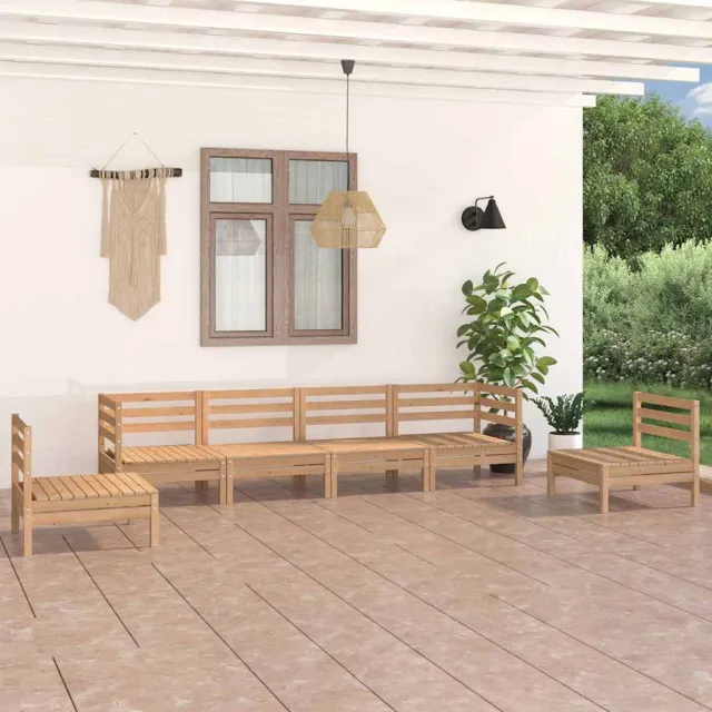 vidaXL 6-delige Loungeset massief grenenhout bruin, foto 2