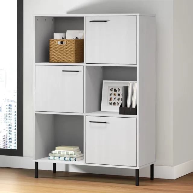 vidaXL Boekenkast met metalen poten OSLO 90x35x128,5 cm hout wit