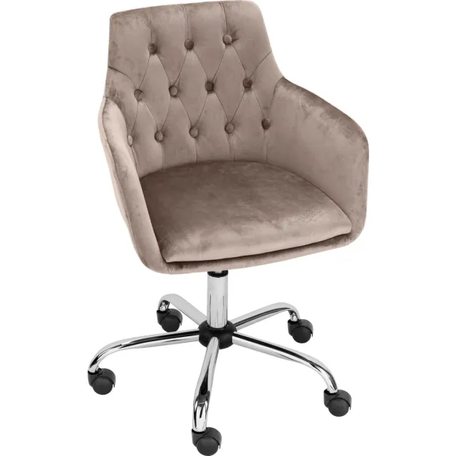 Notio Living Perry-Bureaustoel Taupe Velours Grijs