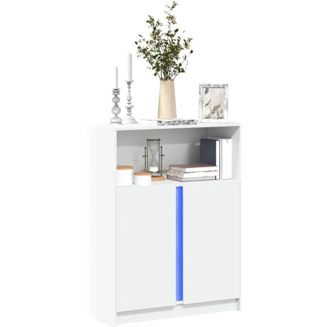vidaXL Dressoir met LED 77x34x100 cm bewerkt hout wit, foto 2