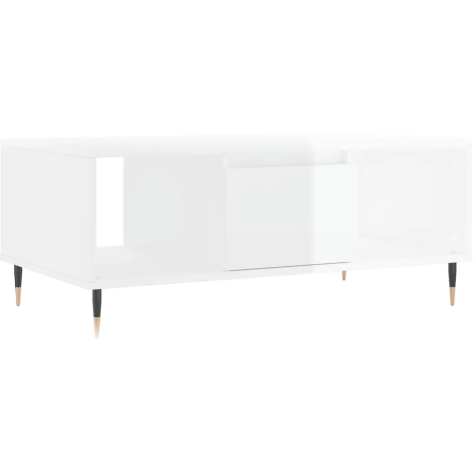 vidaXL Salontafel 90x50x36,5 cm bewerkt hout hoogglans wit, foto 3