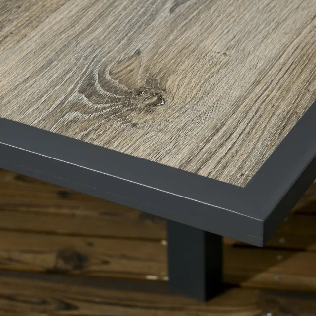 Wishdor Tuin Eettafel - Uitschuifbaar - Rechthoekig - Voor Tuin Of Terras - Aluminium - Beige - 80/160 X 80 X 75 Cm