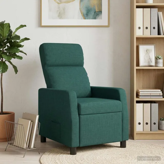 vidaXL Relaxfauteuil Donkergroen Stof