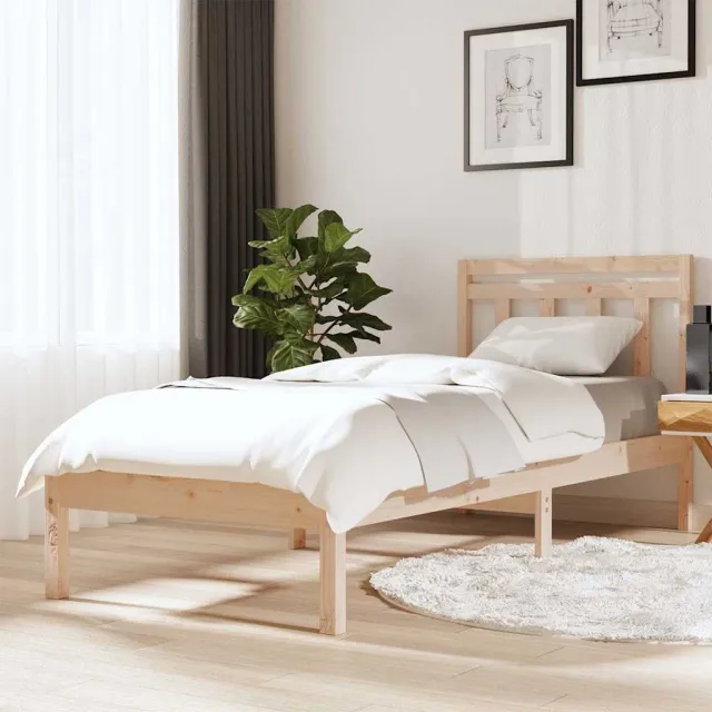 vidaXL Bedframe massief hout 75x190 cm bruin
