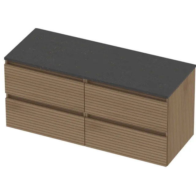 Basic-Line Deck 46 Badmeubelset Greeploos 120x46x58 cm D46bselo2x60 Lamello Oak Blue Stone Grijs