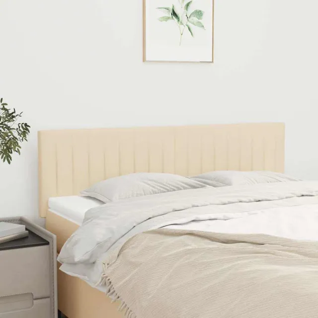 vidaXL Hoofdborden 144x5x78/88 cm stof crèmekleurig