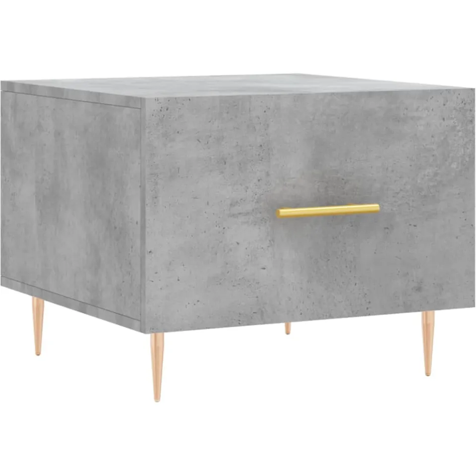 vidaXL Salontafel 50x50x40 cm bewerkt hout betongrijs grijs, foto 4