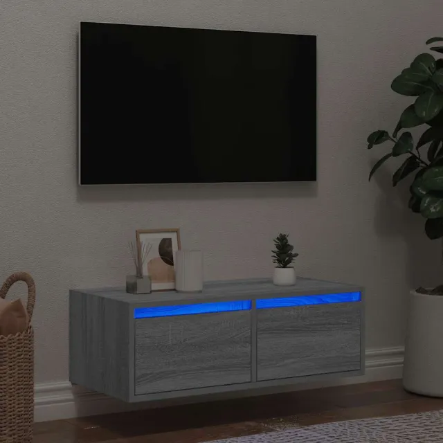 vidaXL Tv-meubel met LED-verlichting 75x35,5x25 cm grijs sonoma eiken, foto 2