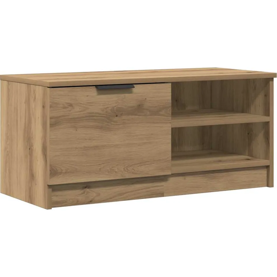 vidaXL Tv-meubel 80x35x36,5 cm bewerkt hout artisanaal eikenkleur Bruin