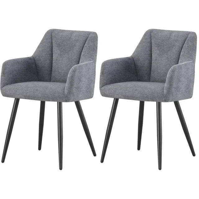 Furnilux Bella fauteuil antraciet set van 2 - Stijlvol design voor woonkamer - 55cm blanc