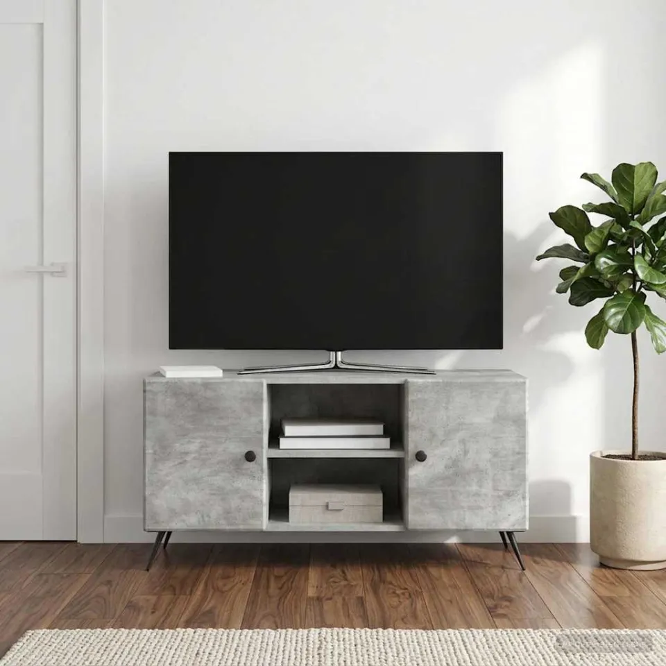 vidaXL TV-kast 102 x 34,5 x 50 cm Betongrijs Bewerkt hout grijs, foto 4