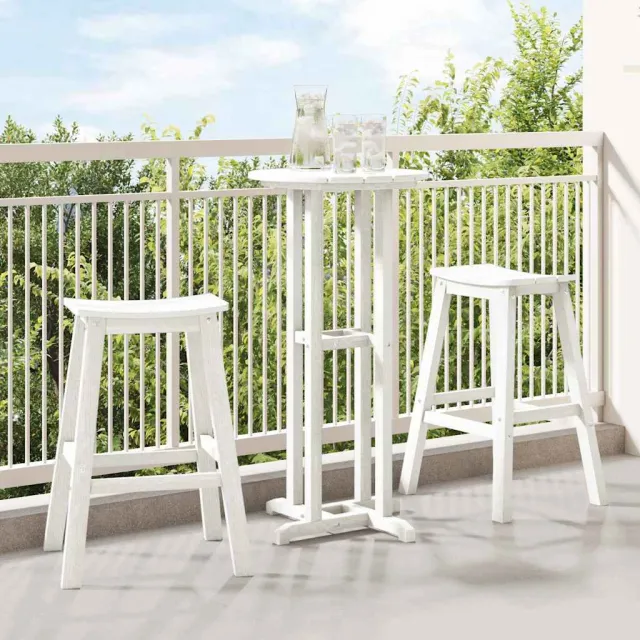 vidaXL Tuin Bar Set 3 st Wit HDPE