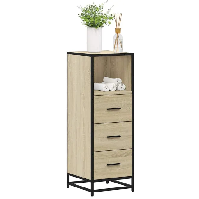 vidaXL Badkamerkast 35x37,5x100 cm bewerkt hout sonoma eikenkleurig Bruin