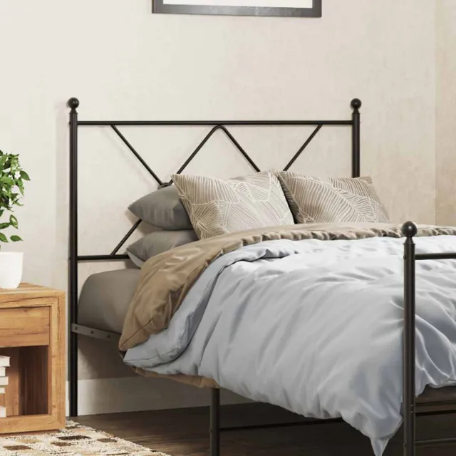 vidaXL Vervangend hoofdbord 90 cm metaal zwart