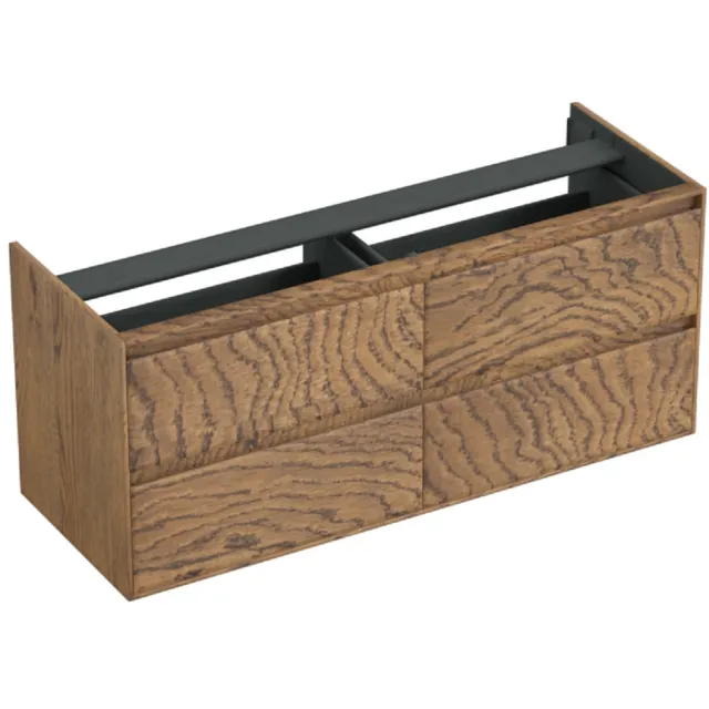 Forzalaqua Onderkast Forzalaqua Reno 140x51x60 Cm 4 Lades Softclose Eiken Castle Brown Bruin