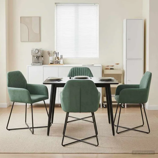 vidaXL Eettafelstoelen 4 st fluweel Zeegroen 55 x 50 x 84 cm