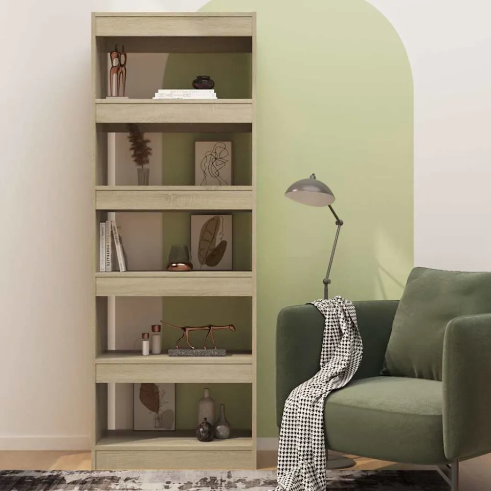 vidaXL Boekenkast/kamerscherm 60x30x166 cm bewerkt hout sonoma eiken, foto 3