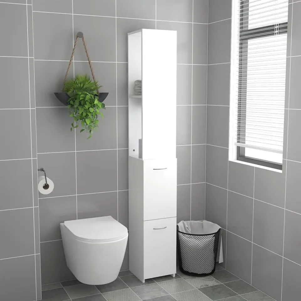 vidaXL Badkamerkast 25x26,5x170 cm bewerkt hout wit, foto 2
