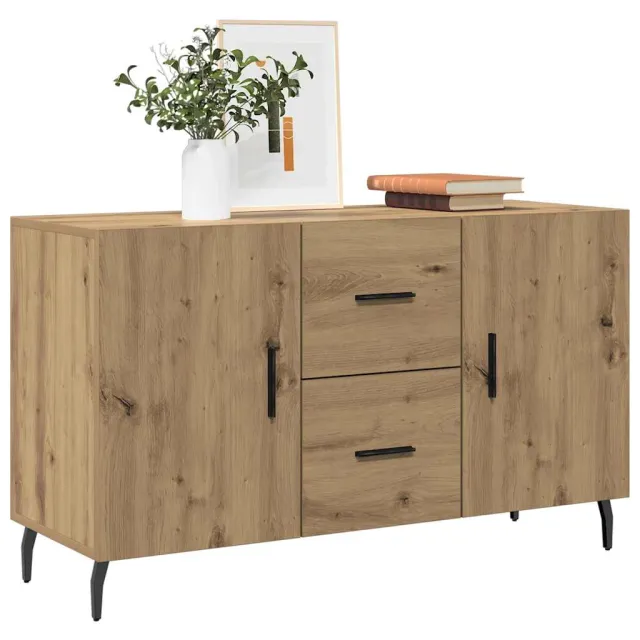 vidaXL Dressoir 100x36x60 cm bewerkt hout artisanaal eikenkleurig, foto 2