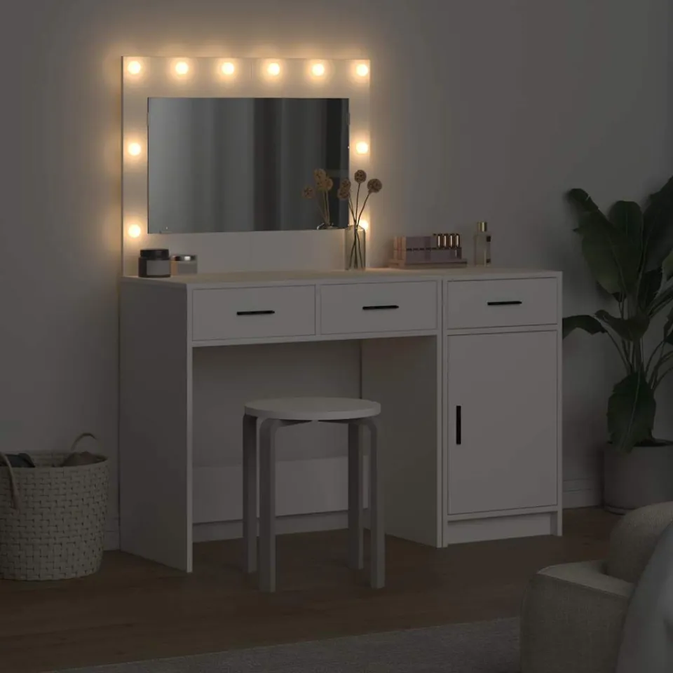 vidaXL Plafondtafel 2 st Wit 40 x 41 x 75 cm Bewerkt hout, foto 4
