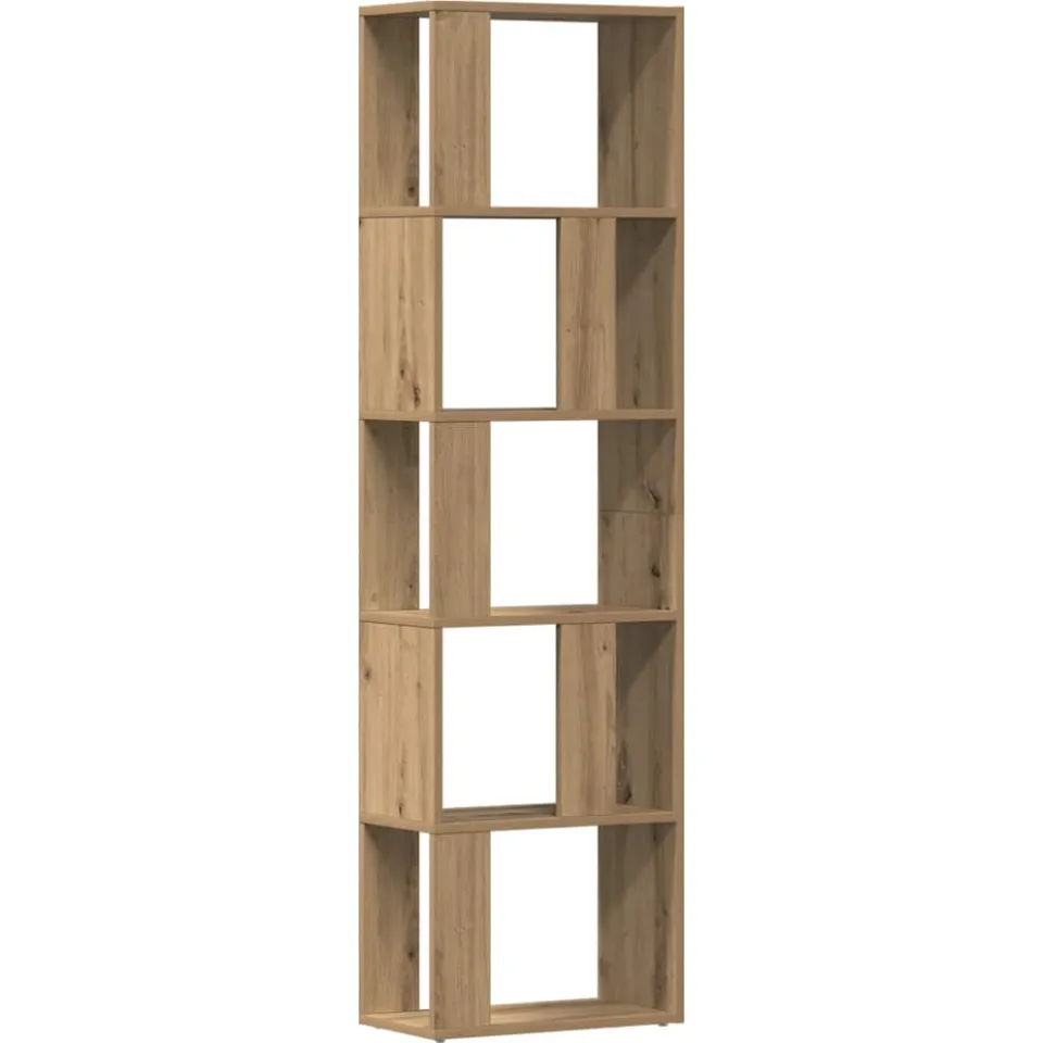vidaXL Boekenkast 45x24x159 cm bewerkt hout artisanaal eikenkleur Bruin