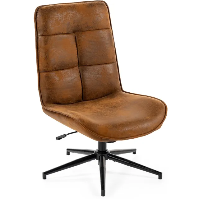 MEUBLE COSY MEUBLES COSY Fauteuil – Draaibaar 360° Vintage Suédine - Bruin