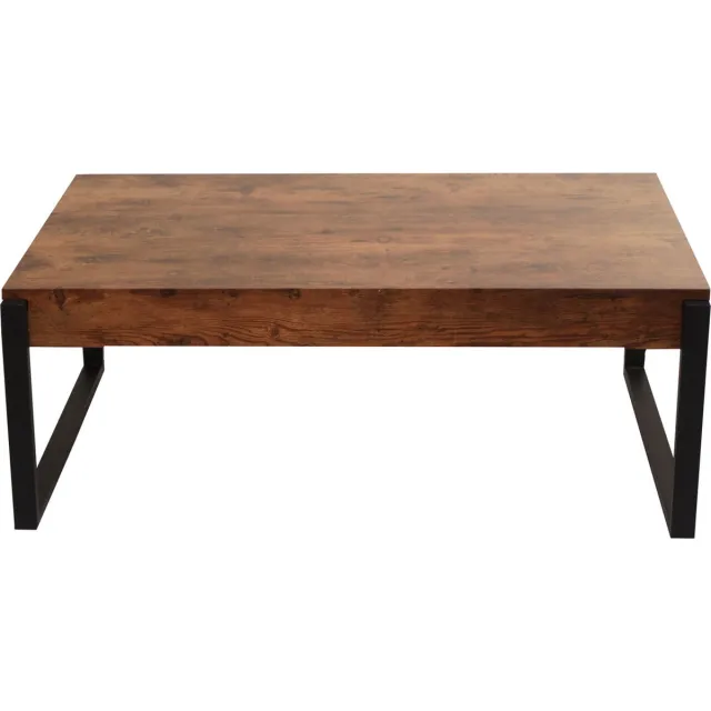 Cosmo Casa Salontafel - Woonkamer Bijzettafel - Metaal - 43x110x64cm - Donker Wildeiken Bruin