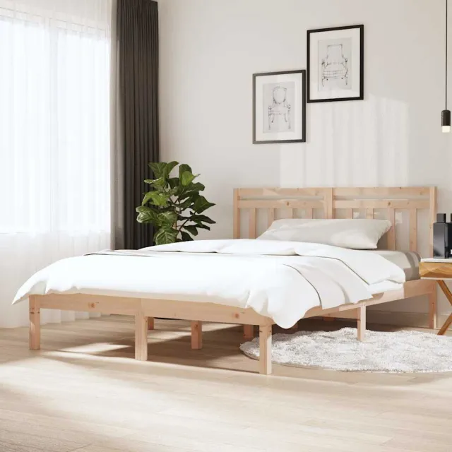 vidaXL Bedframe massief hout 150x200 cm bruin
