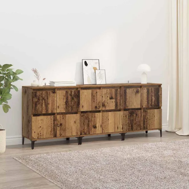vidaXL Dressoirs 3 st Oud Hout 60 x 35 x 70 cm Bewerkt hout Bruin
