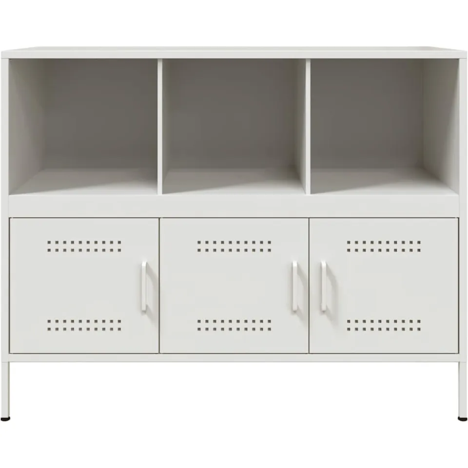 vidaXL Dressoir 100,5x39x79 cm staal wit, foto 4