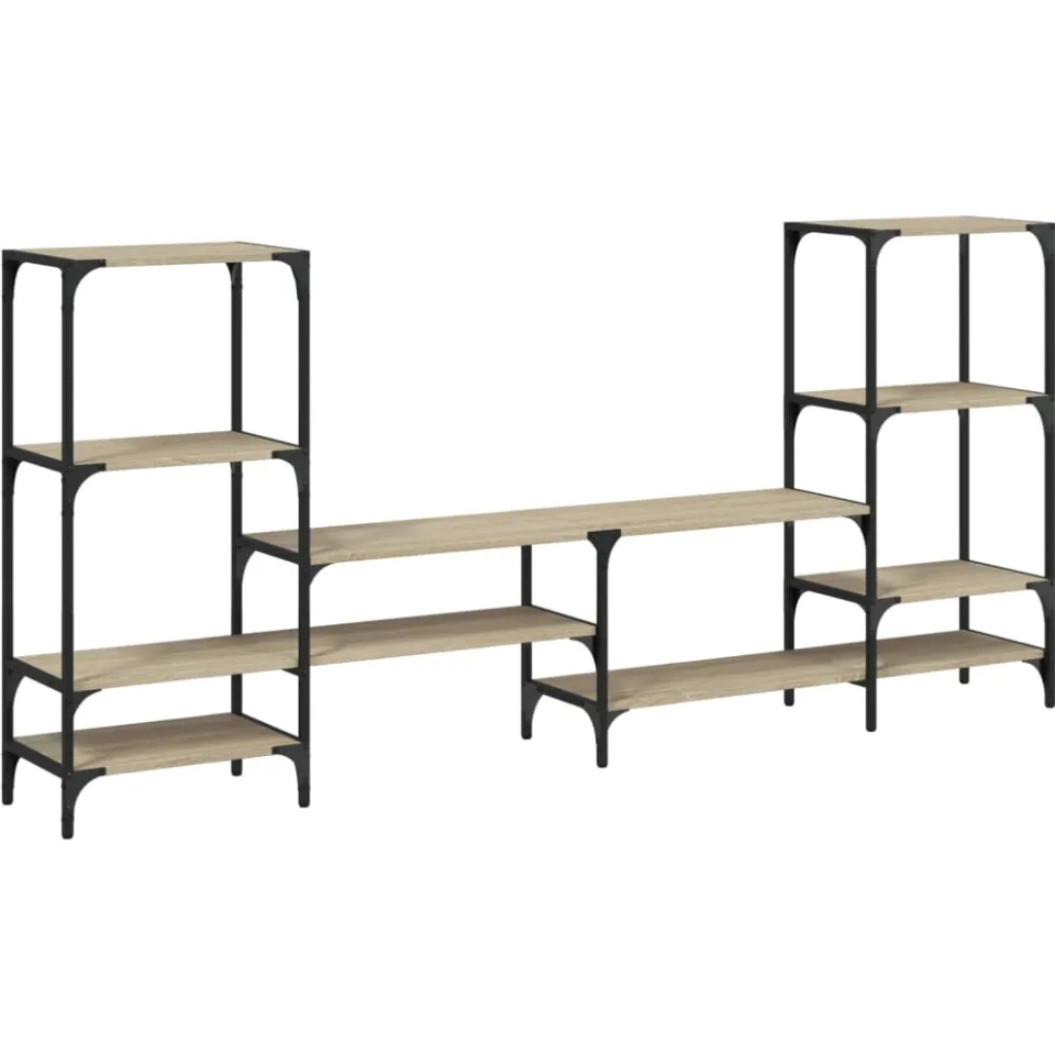 vidaXL Tv-meubel 206,5x28,5x95 cm bewerkt hout sonoma eikenkleurig, foto 3