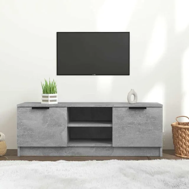 vidaXL Tv-meubel 102x35x36,5 cm bewerkt hout betongrijs grijs