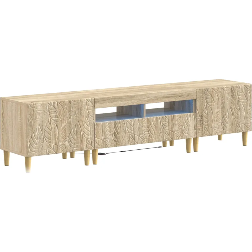 vidaXL 3-delige LED TV-kast DELFT Sonoma Eiken Bewerkt hout Bruin